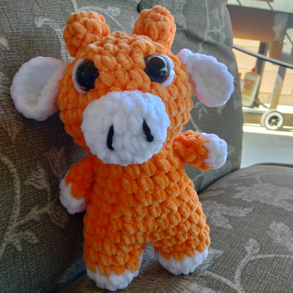 Crochet Cow Plush NWOT
